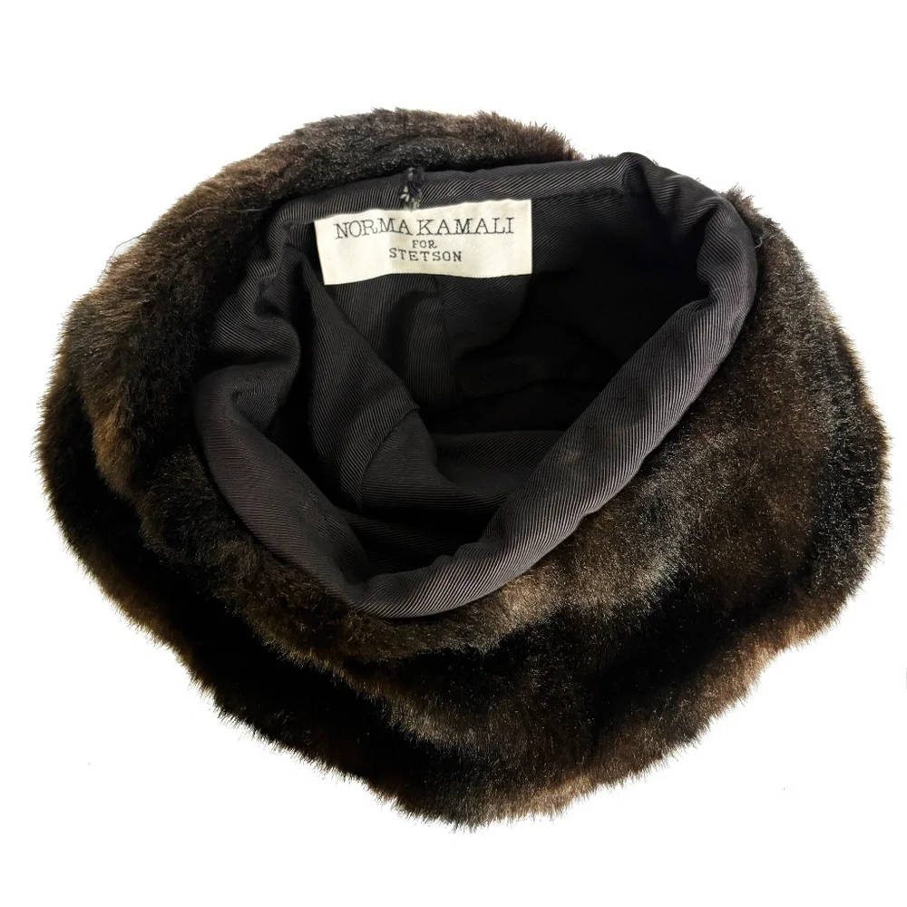 Norma Kamali for Stetson Hat Faux Fur Cossack Style Trapper Vintage 1980s OSFM
